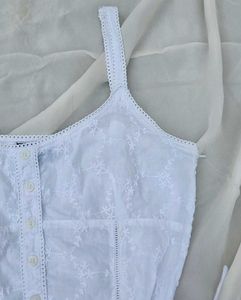 Soft Cotton White Chikankari Top