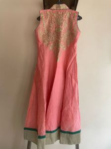 Peach Embroidered Anarkali Kurta