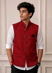 Men's Red Nehru Jacket