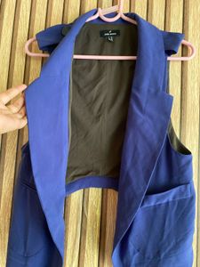 Royal Blue Sleeveless Blazer Vest