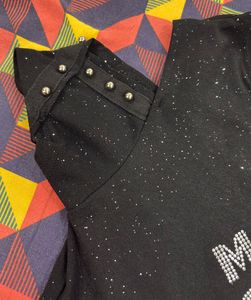 Sparkly Cold Shoulder Top