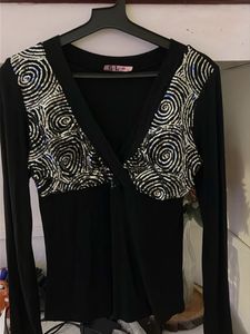 black sequin top