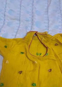 Yellow Embroidered Kurta
