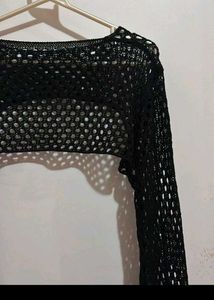 Sheer Crochet Bolero Top