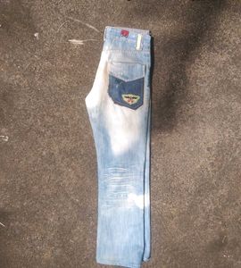 black flared &amp; blue semi bootcut