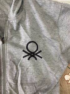 Unied Colour of Benetton Grey Full Zip Hoodie