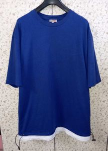 Spao oversized Drawstring layered hem tshirt