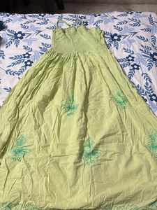 Light Green Embroidered Maxi Dress