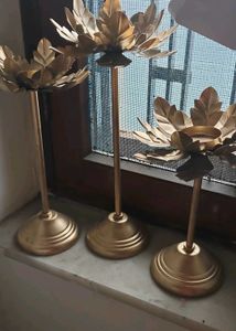 Golden Lotus Candle Holders (Set of 3)