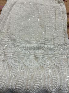 Blue Kurta with White Palazzo Pants