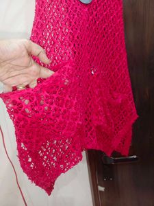 Cut Work Net Shrug Over Top