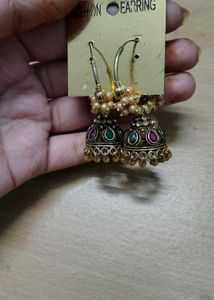 Elegant Jhumka Earrings multicolour jwellery
