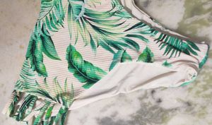 Tropical Leaf Print Bikini Bottom