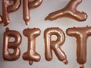 Happy Birthday Foil Ballons Rose Gold