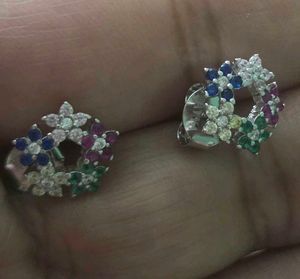 Cute Floral Rainbow Earrings SS925