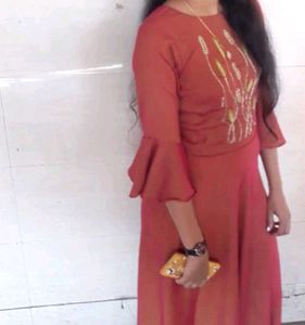 Embroidered Red Kurta