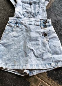 Denim Pinafore Shorts