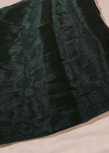 Dark Green Organza Saree