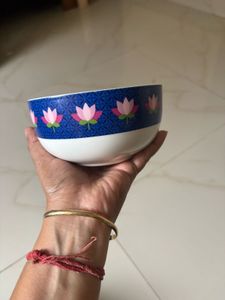 Decorative Lotus Print Bowl
