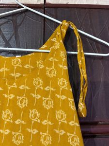 Yellow Floral Print Kurta