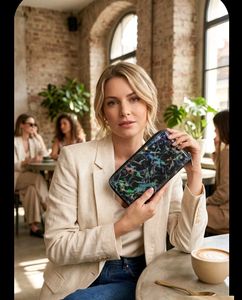 Stylish Marble Print Clutch Wallet