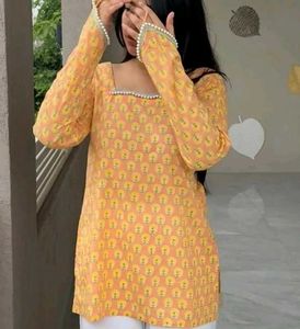 pearl lace short kurti