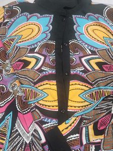 Vibrant Print Long Sleeve Top 42 Size