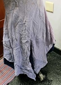 Striped A-line Kurta with Front Slit