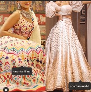 Multicoloured Tarun Tahiliani Copy Lehenga Set