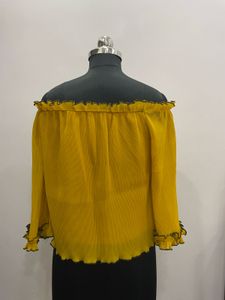 Chic Yellow Pleated Top
