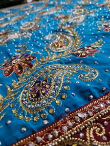 Blue 💙 party wear saree with blouse