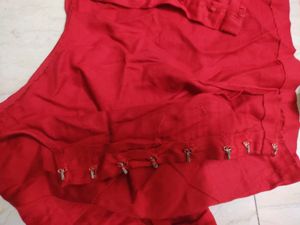 Red Blouse &amp; Sequined Skirt Set