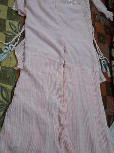 mirror work Sharara set pink