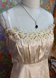 Vintage Cream Lace Slip Dress