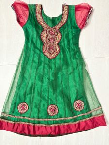 Green Embroidered Anarkali Kurta