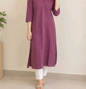 Khaadi cotton maroon Striped Kurta