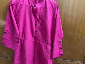 Sale!!Vibrant Pink Cotton Kurta
