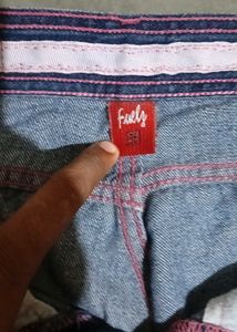 fuelz blue unisex wide leg denim