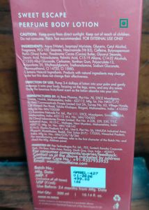Caffine Sweet Escape Perfume Body Lotion