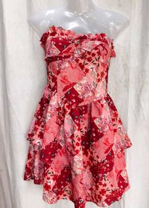 Boho Patchwork Ruffle Mini Dress