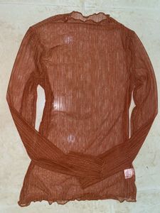 Sheer Mesh Long Sleeve Top