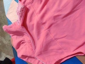 Pink Lace Detail Sleeveless Top