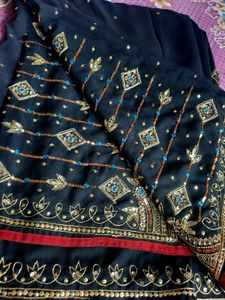 Exquisite Black Embroidered Saree