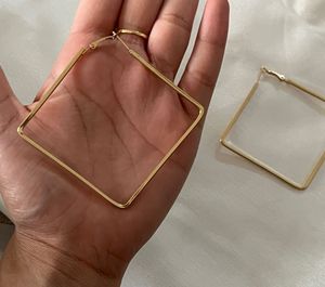 Gold Square Hoop Earrings