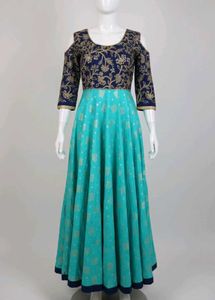Elegant Blue Anarkali Kurta Set
