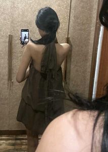 Littlebox brown chic halter neck tiered mini dress