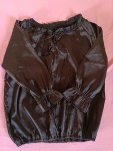 Elegant Black Satin Blouse