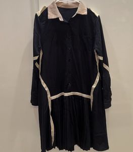 Black &amp; Cream Trimmed Dress