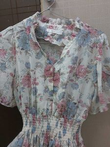 Floral Print Puff Sleeve Mini Dress