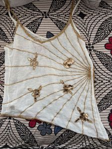 Y2K Embellished Sheer Butterfly Cami Top